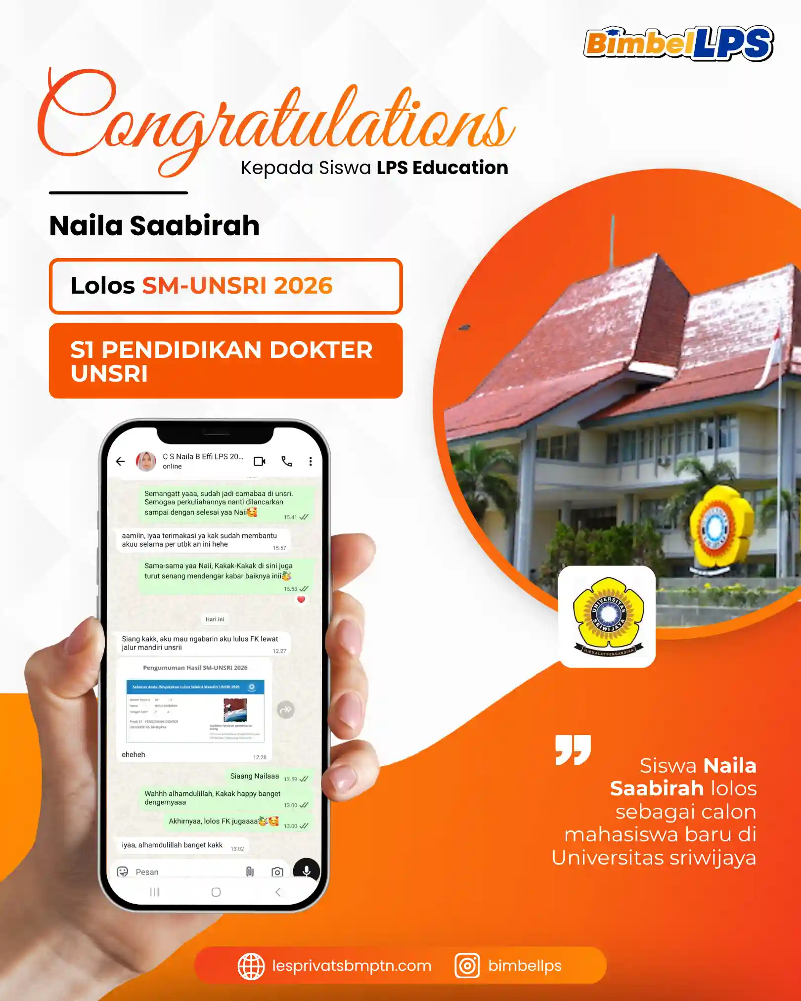 Naila Saabirah Lolos SM-UNSRI S1 Pendidikan Dokter