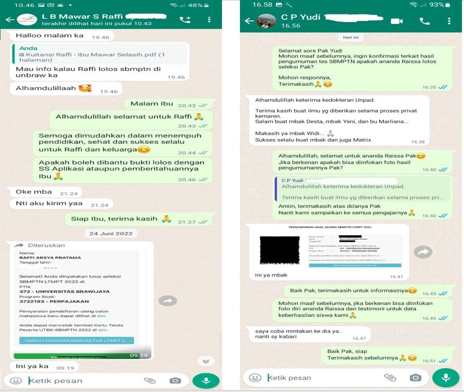 Testimoni siswa lolos ptn